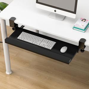 책상걸이 슬라이드 키보드받침대 흰색 책상걸이형 받침대 5CM 65CM 77CM 설치폭