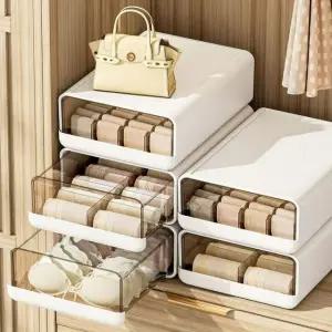 적층형 속옷정리함 양말보관함 브래지어 칸막이 속옷서랍장 특대 2종 세트 속옷상자+양말상자