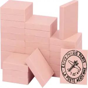 70개 2 x2 고무 조각 블록 사각 리놀륨 판화용 스탬프 리노컷 아티스트 공예품 등 (핑크) KUKLIPJIM.