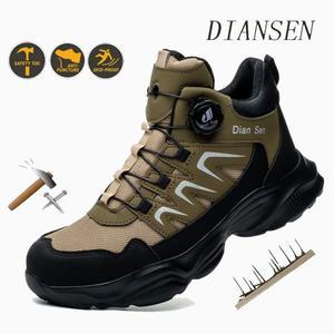 작업화 및 신발 스틸토 안전화 충격방지 펑크방지 산업화 남성용 편안한 회전 버튼