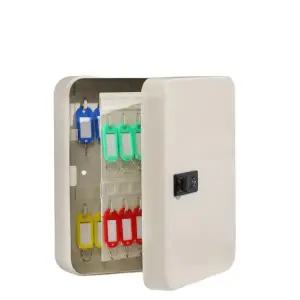 차키보관함 잠금 열쇠함벽걸이형 키박스 화이트 60단 비밀번호