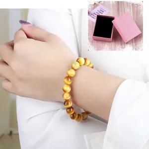 국산 호안석 팔찌 타이거아이 자연 원석 팔찌 6~12mm 옐로우 남여공용 소원