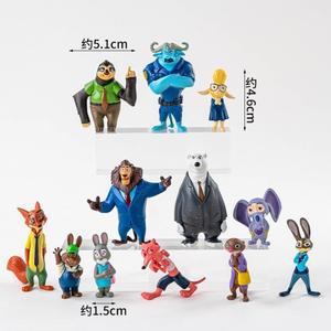 몽테조이 12개 세트 주토피아 2 동물 액션 피규어 주디 홉스 닉 와일드 만화 신작 영화 주변 캐릭터 생일
