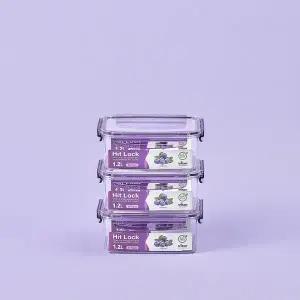 [에코센스] 히트락 올트라이탄 밀폐용기 직사각 1.2L, 3개
