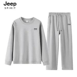 [지프]JEEP SPIRIT 코튼 라운드넥 상하복세트 다크그레이 (JSSPSET294)