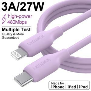 MFi 인증 27W 타입 C to 라이트닝 고속 충전 케이블 액체 실리콘 범용 호환 14 13 12 11 X 프로 8 7