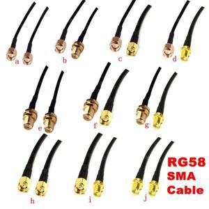 RF 동축 점퍼 커넥터 피그테일 케이블 50ohm SMA/RP-SMA 암/수 RG58 1m 2m 3M 호환4m5m6m7m8m1 개 9m10m