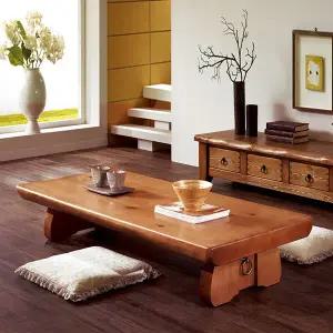 [마루엔개비] 대궐 통원목 좌식테이블 둥근 120사이즈 원목좌탁