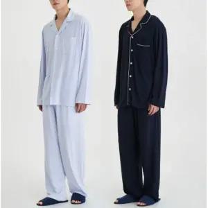JAJU 자주 남성 홈웨어 파자마 세트 피치스킨 10부 잠옷