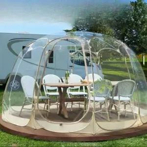투명 원형텐트 천막 캐노피 야외 옥상 바람막이 펜션