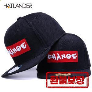 HATLANDER-브랜드 블랙 코듀로이 야구 모자 오리지널 모자 남성 스냅 백 캡 자수 문자 변경 스포츠 플랫 챙