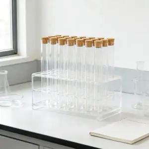 25개 학 시험관 코르크 마개 학 실험용 소형 캡 포함 바이알 실험실용