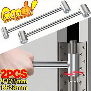 절약형 힌지 렌치 더블 헤드 간격 조정 스패너 강철 문 수리 도구 가구 하드웨어 경첩 고정 키트