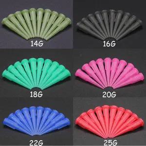 100개 디스펜싱 니들 - 테이퍼형 TT 플라스틱 니들노즐 디스펜싱 기계용 풀 플라스틱 소모품 니들14G-28G