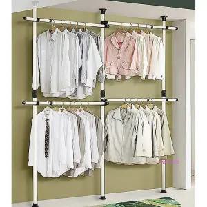 4단행거옷걸이 고정식 행가 벽행거 드레스룸 대형 옷가게 조립식 튼튼한 거치대 옷방 옷 매장용bc