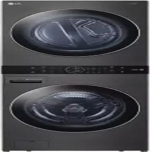 LG 워시타워 스택형 스마트 세탁 센터 4.5Cu.Ft. 전면 하중 세탁기 및 7.4Cu.Ft. 건조기 스팀 WKGX201HBA