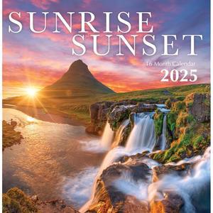 일출 일몰 2025 걸 수 (2025 대형 계획 있는 산 해변 개월 바다 정리 일출) 월간 파라다이스 및 달력 공원 사막 벽걸이 휴가 선물 사진