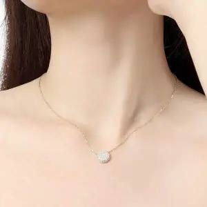 실버925 여성 목걸이 큐빅 골드 써클 큐빅목걸이 925목걸이