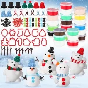 Blossound 24 팩 눈사람 DIY 공예 키트 125개 공기 건조 모델링 점토 부활절 달걀 바구니 스터퍼 채우기