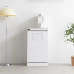 병원 좁은 입구 휴지통넣는 정수기선반 고급 깔끔한 모던 도서관