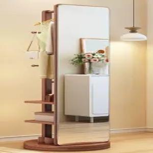 원목 전신거울 행거 미니 회전 드레스룸 호두색 침실 우드 인테리어