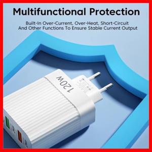 5포트 120W 고속 충전기 멀티 타입 C PD 퀵 차지 3.0 미국/EU 플러그 벽면 휴대폰 어댑터 아이폰 삼성용