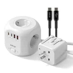 [여행 set] 주파집 여행용 멀티탭 어댑터 AD500 + 60W 2.0 케이블 1.2m