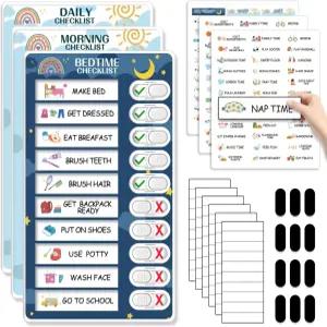 들을 위한 1단계 취침 시간 /아침 /일일 루틴 차트 마그네틱 안무 시각적 일정표 가정용 스케줄 보드