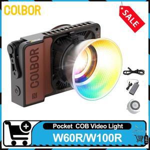COLBOR W60R W100R RGB COB 비디오 조명 2700K-6500K 포켓 LED 사진 촬영용 필 라이트 라이브 스트리밍용