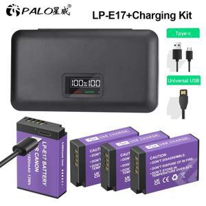 PALO LP-E17 LP E17 카메라 배터리+LCD USB 충전기 (캐논 EOS R8 RP R50 200D 250D M3 M5 M6 750D 760D T6s