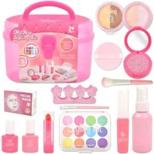 스타일링 메이크업 뷰티 박스 14종 세트 핑크어린이화장품 놀이 도구 장난감 역할