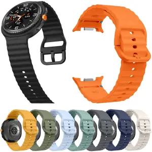 삼성 갤럭시 워치 8 44mm 40mm 8클래식 46mm용 웨이브 실리콘 스트랩 오리지널 교체 가능한 손목밴드 코레