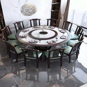 원목 다이닝체어 식탁 테이블 주방 의자 체어 식 원형 식탁과 세트 전동 회전판과 인덕션 쿡탑 포함 가정용