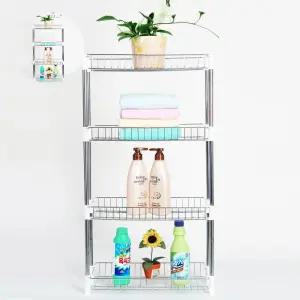 튼튼한 욕실 국산 사각선반 4단 장 수납 선반 스텐