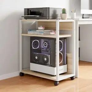 컴퓨터 본체 수납 선반 보조 원목 컴퓨터수납장