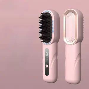 무선 고데기 헤어브러쉬 빗 뿌리볼륨 헤어스타일러 휴대용 충전식