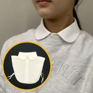 코튼 라운드 페이크셔츠 목카라 화이트 목카라 목셔츠