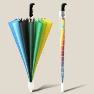 우산도매 16k 레인보우 블랙 캡 아동 무지개 안전 신호등 우산