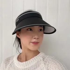 햇빛가리개 돌돌이 썬캡 모자 블랙 창넓은모자