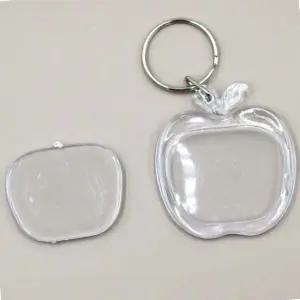 개성템 키홀더 고리 투명 아크릴 액자 열쇠고리 사과 모양