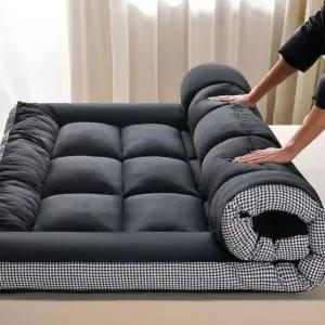 블랙첵 퀸 침대 바닥 매트리스 토퍼 패드 접이식 매트 (WFKGXTS)