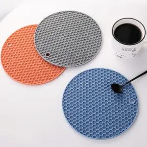 실리콘 냄비받침 원형 패드 17.5cm 접이식 인덕션보호 컵받침 열 매트 주방용