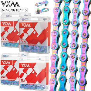 산악 자전거 컬러풀 체인 로드 바이크 8단 9 10 11단 변속 녹 방지 전기 도금