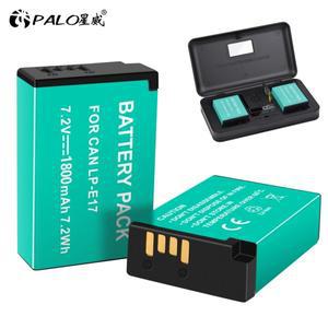 LP-E17 캐논 호환호환 EOS R8 RP 200D M3 M5 M6 T6s Kiss X8i SL2용 카메라 배터리 + LCD USB 충전기