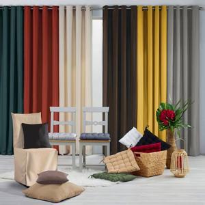 침실 회의실 공유 룸 사무실을 위한 검은색 TPU 인터라이닝 얇고 가벼운 커튼 커튼 패널이 있는 1PC 노란색