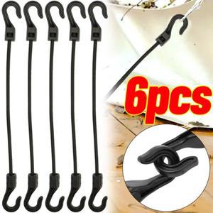 32cm 신축성 있는 번지 코드 후크 포함 다용도 탄성 고무줄 자전거 짐 묶는 밧줄 캠핑 액세서리 6/1개