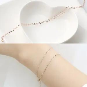 잠자리 두줄 14K 로즈골드 금 팔찌 체인 아내 14K 데일리 포인트 금 여자 기념일 예쁜 팔찌 선물