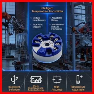 프로그래밍 가능한 열전대 K J PT100 - 4-20mA 변환기 TC RTD 입력 출력 헤드 장착형 온도 트랜스미터