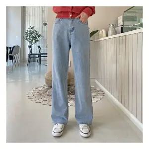 [무료배송/컬러추가] 여성 하이웨스트 뒷밴딩 롱 와이드 청바지