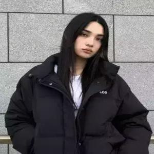 lee 우먼 래글런 숏 다운 블랙